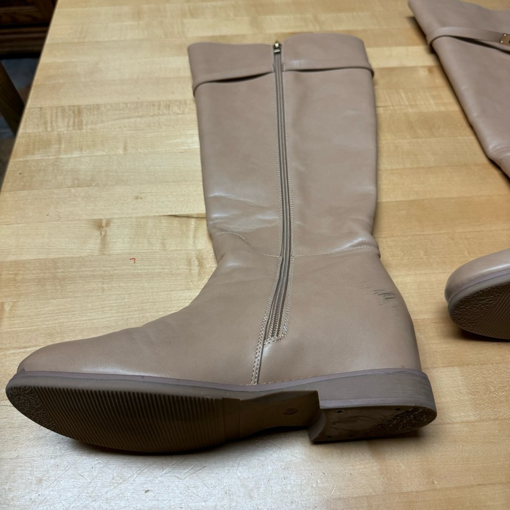 Liliana Beige Over the Knee Boots Size 10 EUC